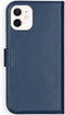 Selencia Hoesje Geschikt voor iPhone 12 Mini Hoesje Met Pasjeshouder - Selencia Echt Lederen Bookcase - Blauw