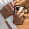 Selencia Hoesje Geschikt voor iPhone 12 Mini Hoesje Met Pasjeshouder - Selencia Surya 2-in-1 Uitneembare Vegan Lederen Bookcase - Bruin
