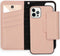 Selencia Hoesje Geschikt voor iPhone 12 Pro / 12 Hoesje Met Pasjeshouder - Selencia Surya 2-in-1 Uitneembare Vegan Lederen Bookcase - Roze