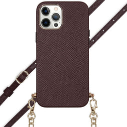 Selencia Hoesje Geschikt voor iPhone 12 Pro Max Hoesje Met Koord - Selencia Aina Slang Hoesje met koord - Rood