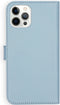 Selencia Hoesje Geschikt voor iPhone 12 Pro Max Hoesje Met Pasjeshouder - Selencia Echt Lederen Bookcase - Lichtblauw