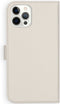 Selencia Hoesje Geschikt voor iPhone 12 Pro Max Hoesje Met Pasjeshouder - Selencia Echt Lederen Bookcase - Lichtgrijs