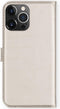 Selencia Hoesje Geschikt voor iPhone 13 Pro Max Hoesje Met Pasjeshouder - Selencia Echt Lederen Bookcase - Lichtgrijs