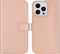 Selencia Hoesje Geschikt voor iPhone 14 Pro Max Hoesje Met Pasjeshouder - Selencia Echt Lederen Bookcase - roze
