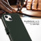 Selencia Hoesje Geschikt voor iPhone 15 Hoesje Met Pasjeshouder - Selencia Echt Lederen Bookcase - Groen