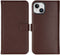 Selencia Hoesje Geschikt voor iPhone 15 Plus Hoesje Met Pasjeshouder - Selencia Echt Lederen Bookcase - Bruin