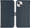 Selencia Hoesje Geschikt voor iPhone 15 Plus Hoesje Met Pasjeshouder - Selencia Echt Lederen Bookcase - Blauw