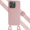 Selencia Hoesje Geschikt voor iPhone 15 Pro Hoesje Met Koord - Selencia Siliconen hoesje met afneembaar koord - roze