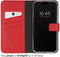Selencia Hoesje Geschikt voor iPhone 15 Pro Max Hoesje Met Pasjeshouder - Selencia Echt Lederen Bookcase - Rood