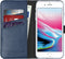 Selencia Hoesje Geschikt voor iPhone 8 Plus / 7 Plus Hoesje Met Pasjeshouder - Selencia Echt Lederen Bookcase - Blauw