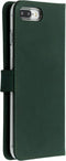 Selencia Hoesje Geschikt voor iPhone 8 Plus / 7 Plus Hoesje Met Pasjeshouder - Selencia Echt Lederen Bookcase - Groen