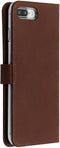 Selencia Hoesje Geschikt voor iPhone 8 Plus / 7 Plus Hoesje Met Pasjeshouder - Selencia Echt Lederen Bookcase - Bruin