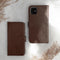 Selencia Hoesje Geschikt voor iPhone 8 Plus / 7 Plus Hoesje Met Pasjeshouder - Selencia Echt Lederen Bookcase - Bruin
