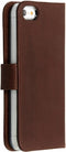 Selencia Hoesje Geschikt voor iPhone SE (2016) / 5 / 5s Hoesje Met Pasjeshouder - Selencia Echt Lederen Bookcase - Bruin