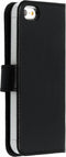 Selencia Hoesje Geschikt voor iPhone SE (2016) / 5 / 5s Hoesje Met Pasjeshouder - Selencia Echt Lederen Bookcase - Zwart