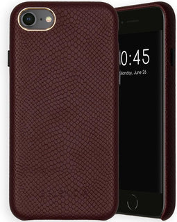 Selencia Hoesje Geschikt voor iPhone SE (2022) / SE (2020) / 8 / 7 / 6s / 6 Hoesje - Selencia Gaia Slang Backcover - Donkerrood