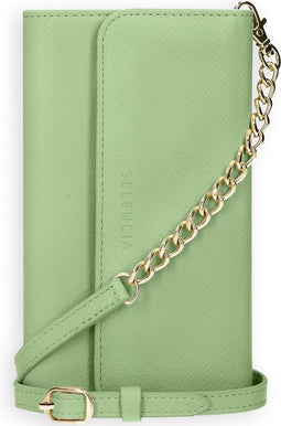 Selencia Hoesje Geschikt voor iPhone SE (2022) / SE (2020) / 8 / 7 / 6s / 6 Hoesje Met Pasjeshouder - Selencia Tierra Uitneembare Slang Clutch - Groen