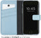 Selencia Hoesje Geschikt voor iPhone SE (2022) / SE (2020) / 8 / 7 / 6s / 6 Hoesje Met Pasjeshouder - Selencia Echt Lederen Bookcase - Lichtblauw