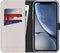 Selencia Hoesje Geschikt voor iPhone Xr Hoesje Met Pasjeshouder - Selencia Echt Lederen Bookcase - Lichtgrijs
