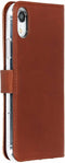 Selencia Hoesje Geschikt voor iPhone Xr Hoesje Met Pasjeshouder - Selencia Echt Lederen Bookcase - Lichtbruin