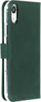 Selencia Hoesje Geschikt voor iPhone Xr Hoesje Met Pasjeshouder - Selencia Echt Lederen Bookcase - Groen