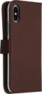 Selencia Hoesje Geschikt voor iPhone Xs / X Hoesje Met Pasjeshouder - Selencia Echt Lederen Bookcase - Bruin