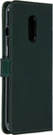 Selencia Hoesje Geschikt voor OnePlus 7 Hoesje Met Pasjeshouder - Selencia Echt Lederen Bookcase - Groen