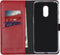Selencia Hoesje Geschikt voor OnePlus 7 Hoesje Met Pasjeshouder - Selencia Echt Lederen Bookcase - Rood