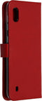 Selencia Hoesje Geschikt voor Samsung Galaxy A10 Hoesje Met Pasjeshouder - Selencia Echt Lederen Bookcase - Rood