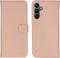 Selencia Hoesje Geschikt voor Samsung Galaxy A15 (5G) / A15 (4G) Hoesje Met Pasjeshouder - Selencia Echt Lederen Bookcase - roze