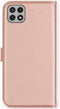 Selencia Hoesje Geschikt voor Samsung Galaxy A22 (5G) Hoesje Met Pasjeshouder - Selencia Echt Lederen Bookcase - Roze