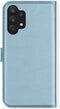 Selencia Hoesje Geschikt voor Samsung Galaxy A32 (5G) Hoesje Met Pasjeshouder - Selencia Echt Lederen Bookcase - Lichtblauw