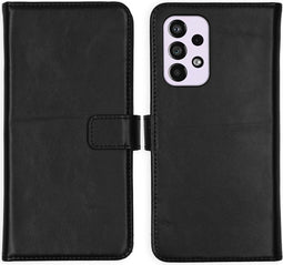 Selencia Hoesje Geschikt voor Samsung Galaxy A33 Hoesje Met Pasjeshouder - Selencia Echt Lederen Bookcase - Zwart