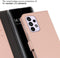 Selencia Hoesje Geschikt voor Samsung Galaxy A33 Hoesje Met Pasjeshouder - Selencia Echt Lederen Bookcase - roze