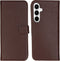 Selencia Hoesje Geschikt voor Samsung Galaxy A35 Hoesje Met Pasjeshouder - Selencia Echt Lederen Bookcase - Bruin