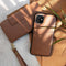Selencia Hoesje Geschikt voor Samsung Galaxy A41 Hoesje Met Pasjeshouder - Selencia Surya 2-in-1 Uitneembare Vegan Lederen Bookcase - Bruin