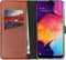 Selencia Hoesje Geschikt voor Samsung Galaxy A50 / A30s Hoesje Met Pasjeshouder - Selencia Echt Lederen Bookcase - Lichtbruin