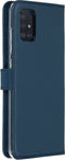 Selencia Hoesje Geschikt voor Samsung Galaxy A51 Hoesje Met Pasjeshouder - Selencia Echt Lederen Bookcase - Blauw