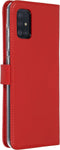 Selencia Hoesje Geschikt voor Samsung Galaxy A51 Hoesje Met Pasjeshouder - Selencia Echt Lederen Bookcase - Rood