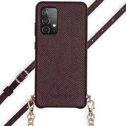 Selencia Hoesje Geschikt voor Samsung Galaxy A52 (4G) / A52s / A52 (5G) Hoesje Met Koord - Selencia Aina Slang Hoesje met koord - Rood