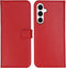 Selencia Hoesje Geschikt voor Samsung Galaxy A55 Hoesje Met Pasjeshouder - Selencia Echt Lederen Bookcase - Rood