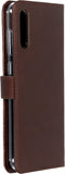 Selencia Hoesje Geschikt voor Samsung Galaxy A70 Hoesje Met Pasjeshouder - Selencia Echt Lederen Bookcase - Bruin