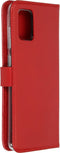 Selencia Hoesje Geschikt voor Samsung Galaxy A71 Hoesje Met Pasjeshouder - Selencia Echt Lederen Bookcase - Rood