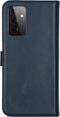 Selencia Hoesje Geschikt voor Samsung Galaxy A72 Hoesje Met Pasjeshouder - Selencia Echt Lederen Bookcase - Blauw