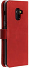 Selencia Hoesje Geschikt voor Samsung Galaxy A8 (2018) Hoesje Met Pasjeshouder - Selencia Echt Lederen Bookcase - Rood