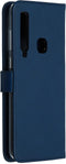 Selencia Hoesje Geschikt voor Samsung Galaxy A9 (2018) Hoesje Met Pasjeshouder - Selencia Echt Lederen Bookcase - Blauw