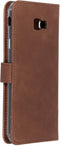 Selencia Hoesje Geschikt voor Samsung Galaxy J4 Plus Hoesje Met Pasjeshouder - Selencia Echt Lederen Bookcase - Bruin
