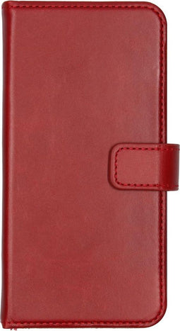 Selencia Hoesje Geschikt voor Samsung Galaxy J6 Hoesje Met Pasjeshouder - Selencia Echt Lederen Bookcase - Rood