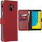 Selencia Hoesje Geschikt voor Samsung Galaxy J6 Hoesje Met Pasjeshouder - Selencia Echt Lederen Bookcase - Rood