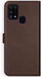 Selencia Hoesje Geschikt voor Samsung Galaxy M31 Hoesje Met Pasjeshouder - Selencia Echt Lederen Bookcase - Bruin